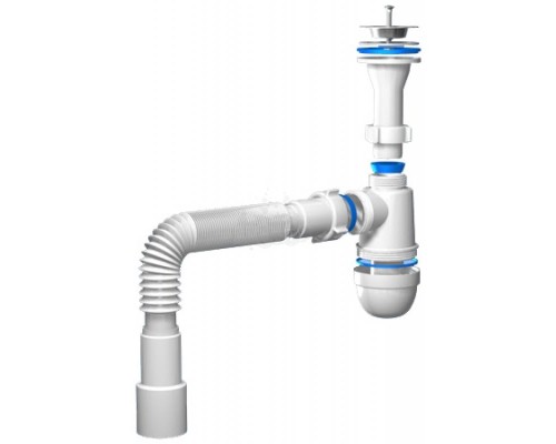 АНИ Сифон с гибкой трубой 40x40 разборная горловина 1 1/4x40 (1/30)