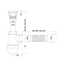 Варяг Сифон бутылочный с г/тр 40х50  1 1/2x40 (1/35)