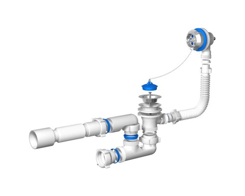 АНИ Сифон для ванны с выпуском и переливом регулируемый 1 1/2x40 (1/35)