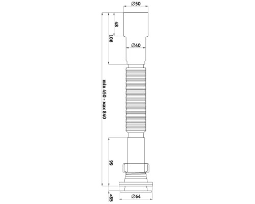 АНИ Гофросифон 1 1/4x40/50 (450 - 840мм) (1/60)