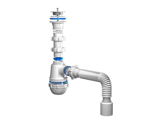 АНИ Грот Сифон с гибкой трубой 40х50 разборная горловина 1 1/2x40 (1/30)