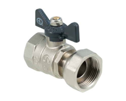 Кран шаровой для воды с накидной гайкой 3/4 вн-вн, бабочка (12/120) (AQualink)