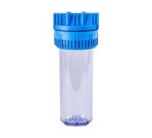 Корпус Гейзер 10" х1/2", прозрачный (без ниппелей) (прозрачный для холодной воды без ниппелей)