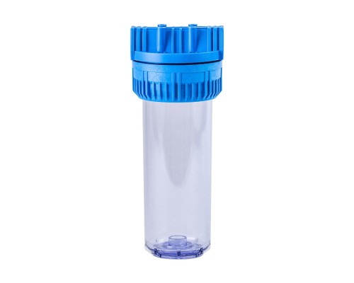 Корпус Гейзер 10" х1/2", прозрачный (без ниппелей) (прозрачный для холодной воды без ниппелей)