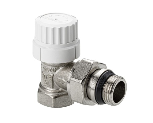 Клапан радиаторный угловой с преднастройкой DN15, 1/2 " VT.037.NRC.04