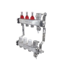 PRO AQUA Коллекторный блок с расходомерами и автоматическими воздухоотводчиками 12 выходов, 680 мм, 1 x 3/4