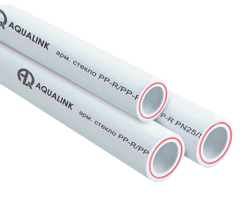 Труба PN25 20 х 3,4 арм. стекловолокном для отопления (AQUALINK 100)