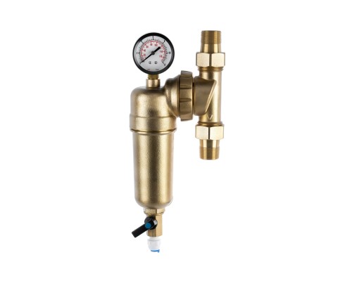 Фильтр Гейзер-Бастион 7508095201 (3/4 для горячей воды, с поворотным механизмом, манометром, d60) ( 3/4 для горячей воды, с поворотным механизмом, ма