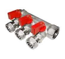 Коллектор универсальный для МП труб с шар.кранами и евроконусом FМ 3/4x3/4x16x2 (AQUALINK   30/2 ГТД)