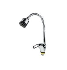 Смеситель "АМУР"д/к "утка" шар.40мм., п/г, гусак гофр. с аэратором двух режимным