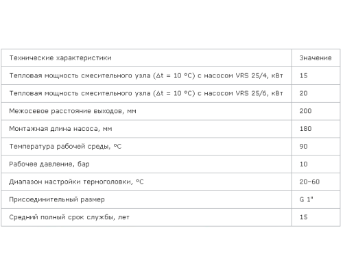 Насосно-смесительный узел без насоса, монтажная длина насоса 180 мм (/1) VT.COMBI.0.180