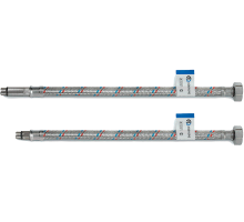 Подводка гибкая для смесителя 120 см (2 шт.) стальная гайка (AQUALINE  25)