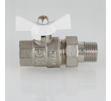 Кран шар. BASE с полусгоном 3/4" вн.-нар. белая рукоятка (7/84) VT.227.NW.05