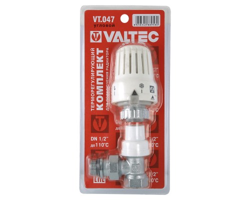 Клапан с термостатической головкой VALTEC, для рад. угловой 1/2" VT.047.N.04