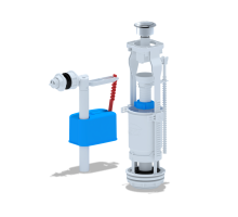 АНИ Набор с боковой подводкой 1/2", с пластиковым штуцером кнопка металлизированная эконом (1/20)