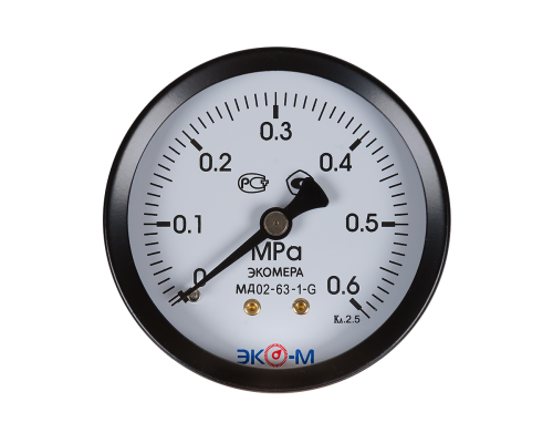 Манометр Экомера МД02-50мм 0..0,6МПа G1/4 Осевой