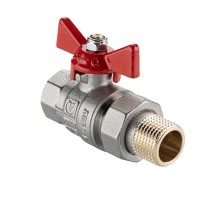 Кран шаровой BASE-ГОСТ  со сгоном с рукояткой-бабочкой вн.-нар. DN20, PN40, 3/4"	VT.227S.N.05