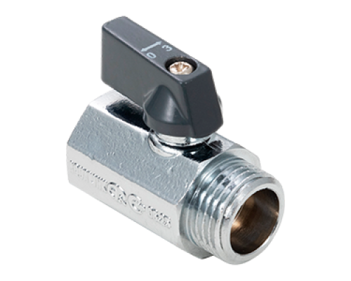 Кран шаровой "мини" для бытовых приборов 1/2 вн-нар, ручка-флажок ГОСТ (20/200) (AQualink)