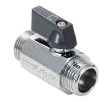 Кран шаровой "мини" для бытовых приборов 1/2 нар-нар, ручка-флажок ГОСТ (20/200) (AQualink)