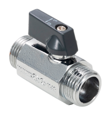 Кран шаровой "мини" для бытовых приборов 1/2 нар-нар, ручка-флажок ГОСТ (20/200) (AQualink)