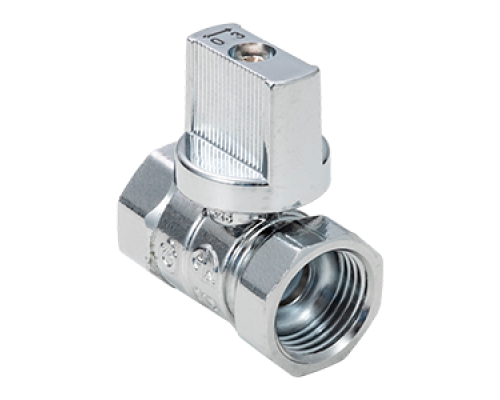 Кран шаровой "мини" для бытовых приборов 1/2 вн-вн, ручка-флажок хром ГОСТ (20/200) (AQualink)