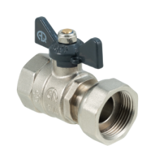 Кран шаровой для воды с накидной гайкой 3/4 вн-вн, бабочка	(12/120) (AQualink)