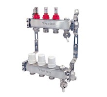 PRO AQUA Коллекторный блок с расходомерами 5 выходов, 330 мм, 1 x 3/4"