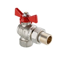 Кран шаровой BASE-ГОСТ угловой со сгоном с рукояткой-бабочкой вн.-нар. DN15, PN40, 1/2" VT.228S.N.04
