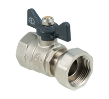 Кран шаровой с накидной гайкой 1/2 вн-вн, PN40, бабочка  (AQualink)