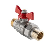 Кран шаровой BASE-ГОСТ  со сгоном с рукояткой-бабочкой нар.-нар. DN20, PN40, 3/4" VT.226S.N.05