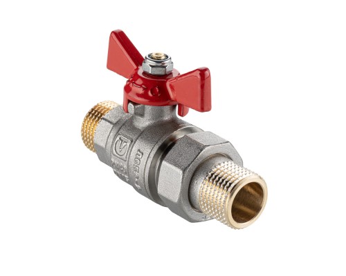 Кран шаровой BASE-ГОСТ со сгоном с рукояткой-бабочкой нар.-нар. DN20, PN40, 3/4" VT.226S.N.05