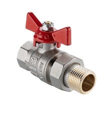 Кран шаровой BASE-ГОСТ  со сгоном с рукояткой-бабочкой вн.-нар. DN25, PN40, 1" VT.227S.N.06