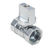 Кран шаровой "мини" для бытовых приборов 1/2 вн-вн, ручка-флажок хром ГОСТ (20/200) (AQualink)