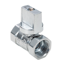 Кран шаровой "мини" для бытовых приборов 1/2 вн-вн, ручка-флажок хром ГОСТ (20/200) (AQualink)