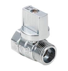 Кран шаровой "мини" для бытовых приборов 1/2 вн-нар, ручка-флажок хром ГОСТ (20/200) (AQualink)